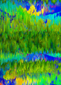 彩色高端抽象山水背景墙