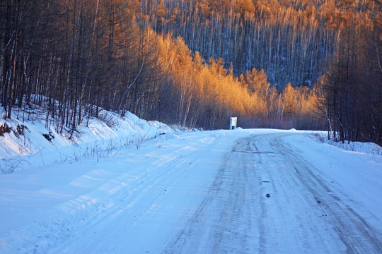 林区雪路