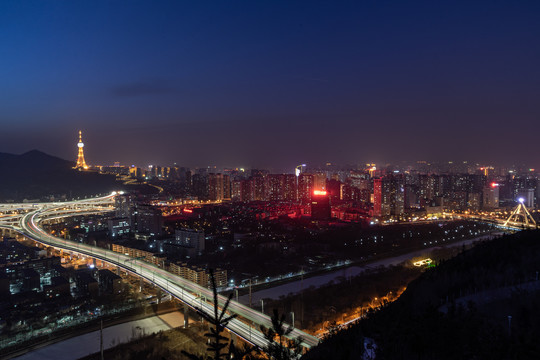 西宁鸟瞰夜景