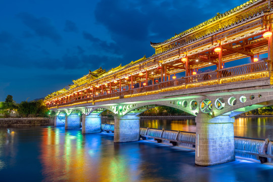 贵州都匀文峰桥夜景