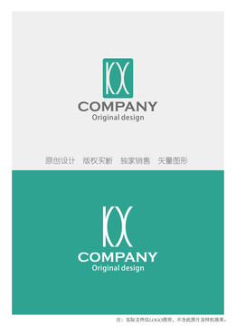 KX字母组合logo设计