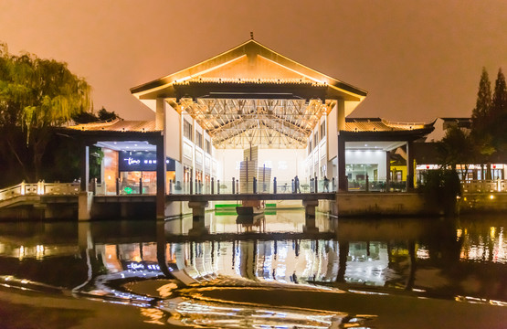 苏州古城河夜景