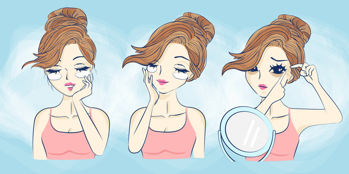 女生脸部护理创意设计插图
