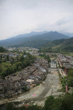 青木川全景古镇青山绿水