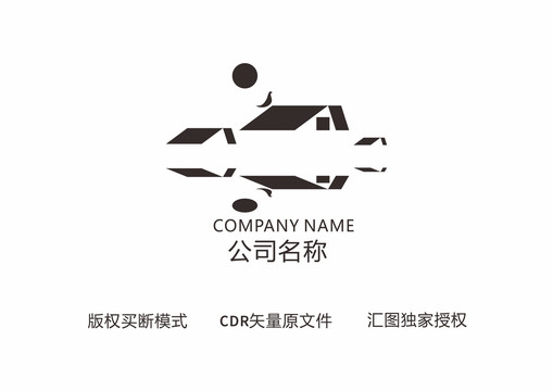 宁静乡镇建筑LOGO标致设计