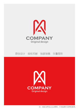 MA字母组合logo设计