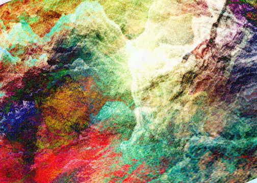 抽象彩色高端山水背景墙
