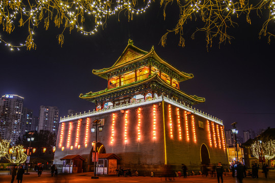 天津鼓楼新年夜景