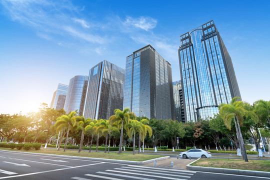 福建厦门中央商务区和城市道路