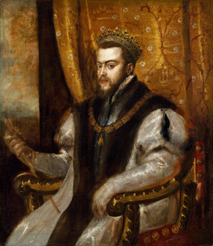 提香油画西班牙国王菲利普二世