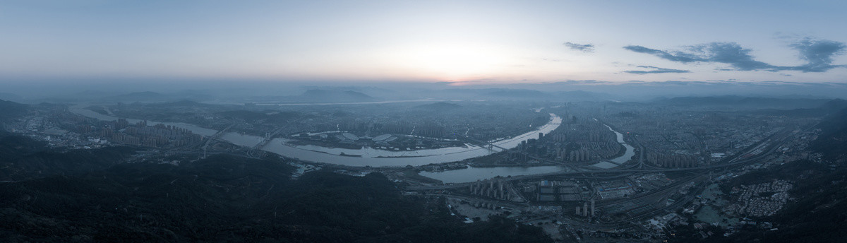 鼓山角度看福州全景