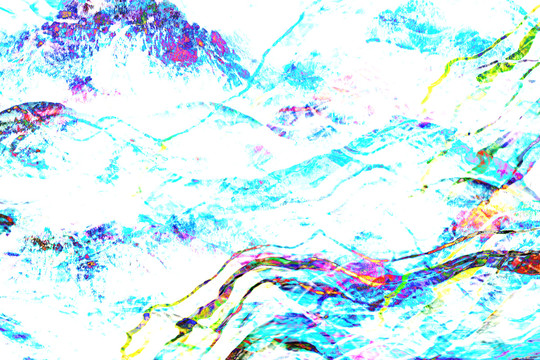 抽象彩色线条中式山水背景墙