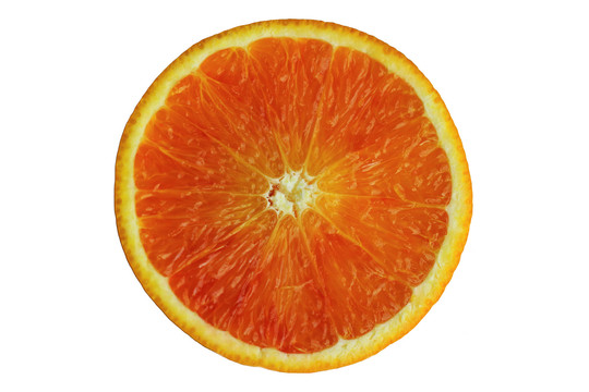 橙子横切面白底图