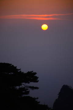 黄山日落