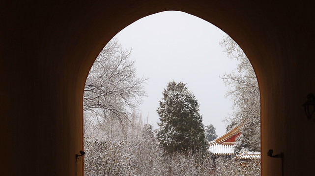 冬天故宫雪景雪后的故宫皇家园林