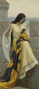 劳伦斯·阿尔玛·塔德玛缝衣服女子油画