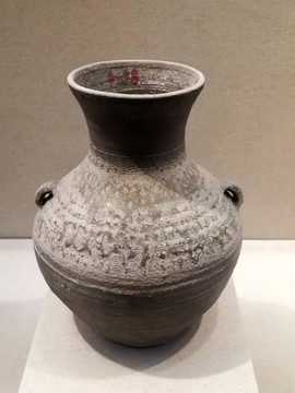 汉代青釉双系陶罐