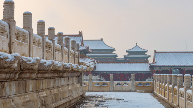 冬天故宫雪景雪后的北京故宫