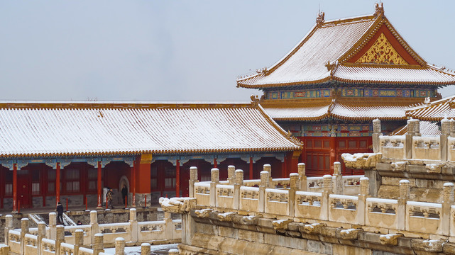 冬天故宫雪景雪后的北京故宫