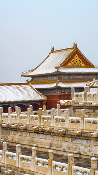 冬天故宫雪景雪后的北京故宫