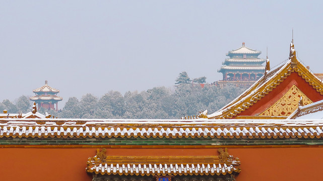 冬天故宫雪景雪后的北京故宫