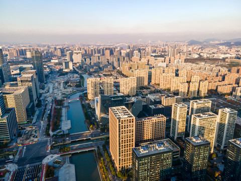 城市建筑鸟瞰图航拍