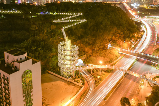 厦门山海健康步道夜景