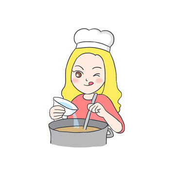 烹饪料理手绘卡通元素