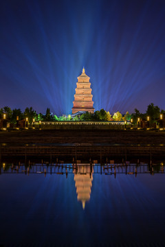 中国陕西西安大慈恩寺大雁塔夜景