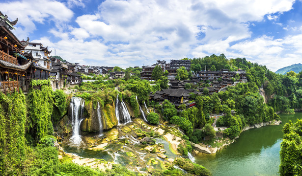 芙蓉镇宽幅全景