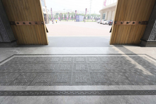 唐语中式餐厅装修风砖雕地砖水秀