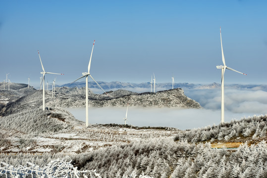 五峰独岭风电雪景