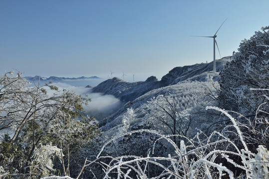 五峰独岭风电雪景