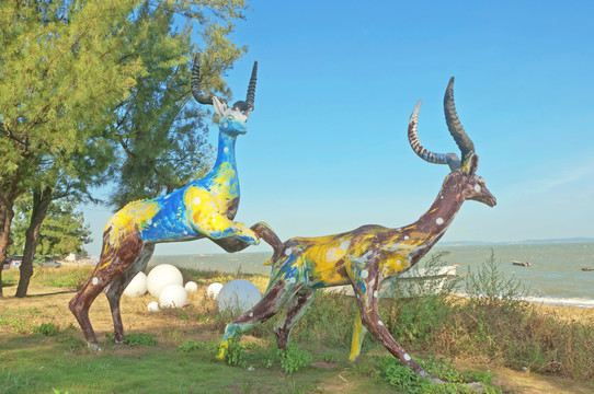 瞪羚雕塑景观