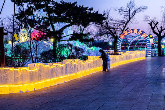 中国长春南湖公园冰雪灯光展