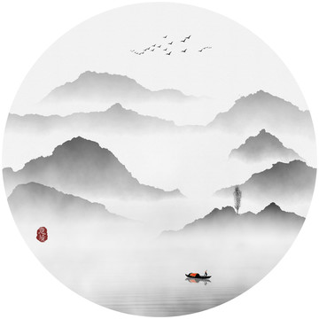 抽象意境水墨画