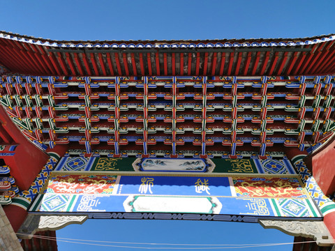 中式古建牌坊牌楼结构彩绘