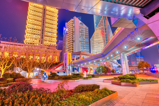 陆家嘴建筑夜景