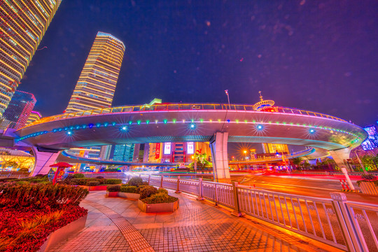 陆家嘴天桥夜景