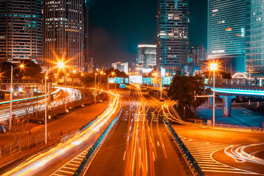 繁华上海夜景