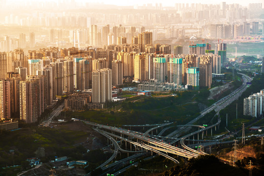 重庆渝中半岛全景