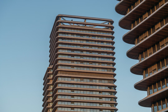 现代化城市建筑墙面和细节