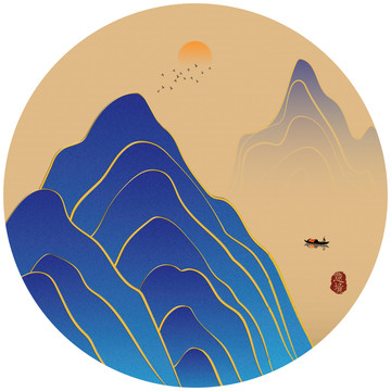 抽象意境水墨山水装饰画