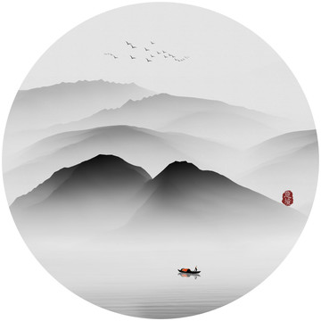 抽象意境水墨画
