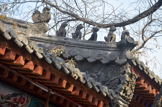 北京国子监街老建筑脊兽