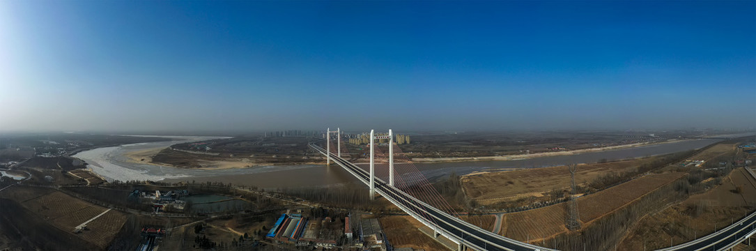 济南齐河黄河大桥全景宽幅大图