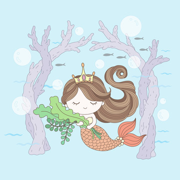 海底公主和水草海藻插图