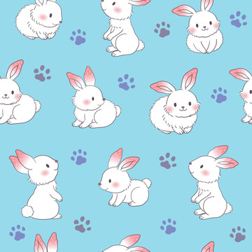 兔子墙纸装饰插图