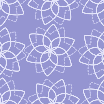 紫色花朵线条墙纸装饰插图