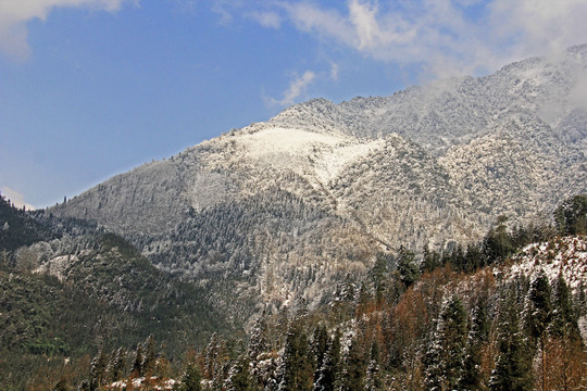 山地雪山景色